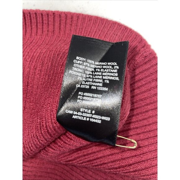 Aritzia Sweater‎ size S Wilfred Rebecca Merino wool Cropped Turtleneck Red/Pink - Picture 7 of 9